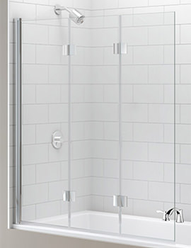 Merlyn Ionic Three Panel Folding Hinged Bathscreen 1400 x 1500mm - Image