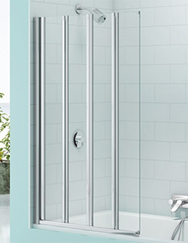 Merlyn SecureSeal 4 Fold Bath Screen 800 x 1500mm - Image