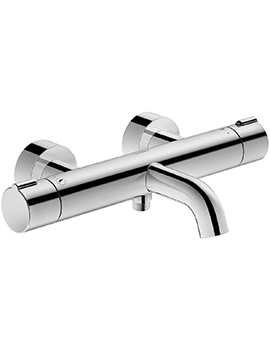 Duravit C.1 Chrome Exposed Wall Mounted Thermostatic Bath-Shower Mixer Tap - Image