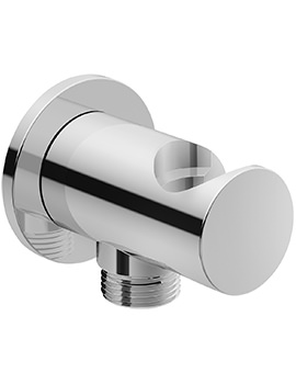 Duravit Wall Shower Hose Outlet With Handset Holder And Round Escutcheon - Image