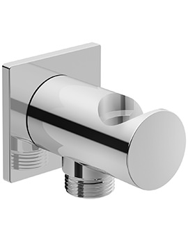 Duravit Wall Shower Hose Outlet With Handset Holder And Square Escutcheon - Image