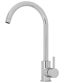 Nuie 376-5mm High Single Side Lever Kitchen Sink Mixer Chrome Tap - Image