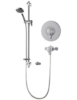 Eden Chrome Extended Concentric Mixer Shower Valve With Complete Shower Kit