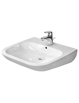 D-Code 600 x 555mm Washbasin With 1 Tap Hole And Overflow