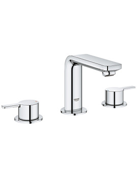 Lineare Three Hole M Size Chrome Basin Mixer Tap With Pop-Up Waste