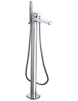 L90 Chrome Floor Standing Bath Shower Mixer Tap With Automatic Diverter