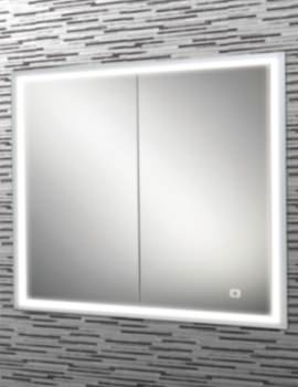 HIB Vanquish Double Door LED Demisting Recessed Mirror Cabinet 730mm High - Image