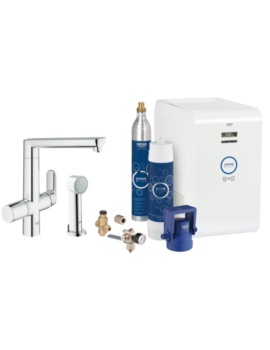 Grohe Blue K7 Chrome Kitchen Sink Mixer Tap With Starter Kit - Image