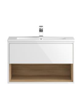 Hudson Reed Coast 800 x 400mm White Wall Hung Unit With Deep Profile ...
