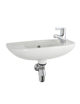 Access 500 x 230mm Wall Hung White Basin With 1 Tap Hole On Right Hand