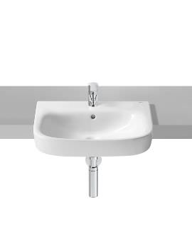 Debba White 520 x 165mm Semi-Recessed Basin With 1 Tap Hole