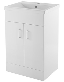 Nuie Eden 500mm Floor Standing 2 Door Cabinet With Basin 1 - VTMW500E