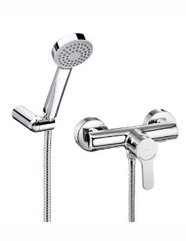 Roca L20 Chrome Wall Mounted Shower Mixer With Kit - Image