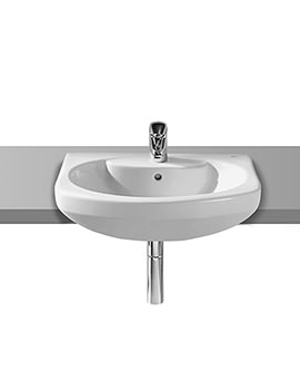 Senso 560 x 450mm Semi-Recessed White Basin With 1 Taphole