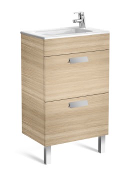 Roca Debba Unik Compact 2 Drawer Wall Hung Unit 500mm With Basin - Image