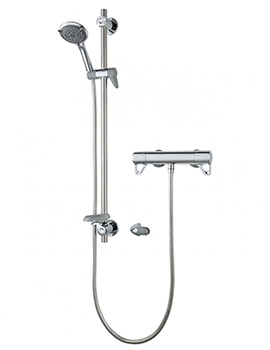 Elina Chrome Bar Mixer Exposed Thermostatic Shower Valve With Riser Rail