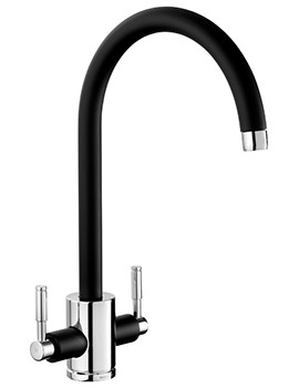 Rangemaster Aquatrend Black Dual Lever Kitchen Sink Mixer Tap - Image