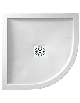 April Waifer Quadrant Slate Effect White Shower Tray - Image