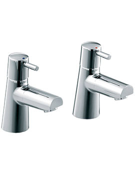 Heritage Dawlish Basin Pillar Taps Chrome | TDCC00 - More Finish Available