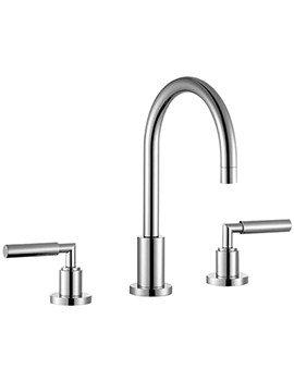Tempus 3 Hole Chrome Deck Mounted Basin Mixer Tap With Pop-Up Waste