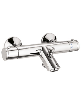 Crosswater Kai 2 Hole Exposed Chrome Thermostatic Bath Shower Mixer Tap - Image