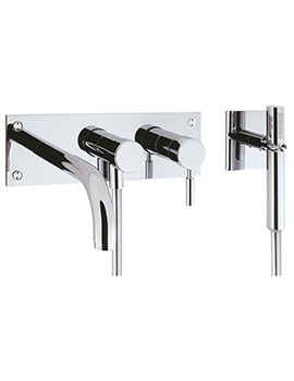 Crosswater Design 3 Hole Set Wall Mounted Chrome Bath Shower Mixer Tap With Kit - Image