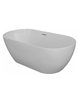 Saneux Lola 1700 x 800mm Gloss White Freestanding Bath Tub With Waste - Image