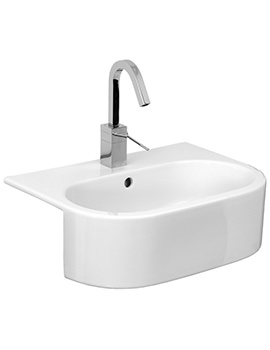 Uni 540mm Gloss White Semi Recessed Washbasin