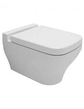 Saneux Indigo Gloss White Wall Hung Rimless WC Pan With Soft Close Seat - Image