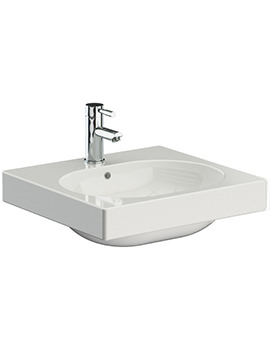 Saneux Austen 500mm Wide Gloss White Washbasin - More Sizes Available - Image