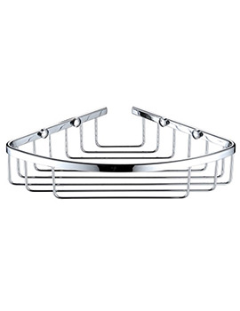 Bristan Closed Front Corner Fixed Chrome Wire Basket - Image