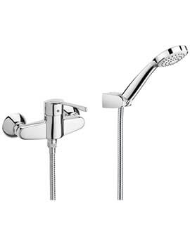 Victoria Pro Wall-Mounted Chrome Shower Mixer With Handset And Hose