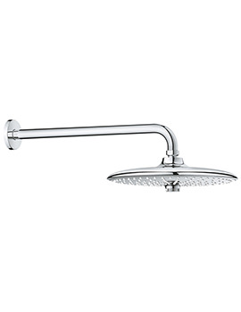 Grohe Euphoria 260mm Chrome 3 Spray Pattern Shower Head With 380mm Arm - Image