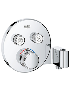 Grohe Grohtherm SmartControl Chrome Thermostat With 2 Valve And Shower Holder - Image