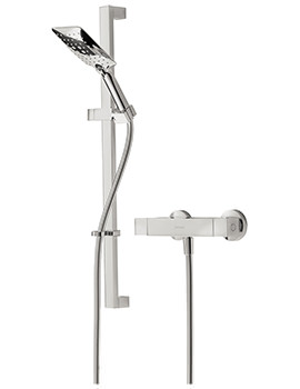 Bristan Vertico Thermostatic Chrome Bar Valve With Adjustable Riser And Handset - Image