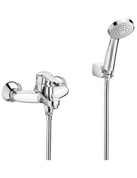Victoria Wall-Mounted Chrome Bath Shower Mixer Tap With Handset And Hose