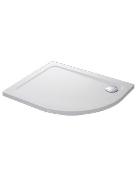 Flight Safe Offset Quadrant Shower Tray White With Waste