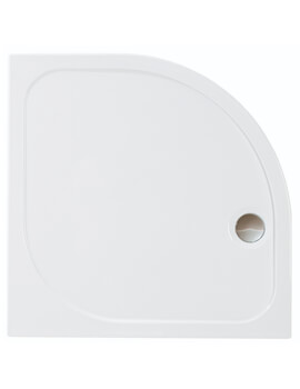 Merlyn Ionic Mstone Quadrant 50mm White Shower Tray With Waste - Image