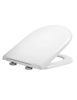 Dune D-Shaped White Toilet Seat With Soft Close Hinges