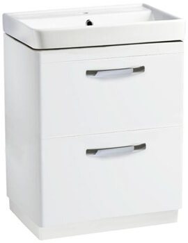 Compass 600mm 2-Drawer Floor Standing Vanity Unit With Basin