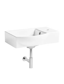 Blend Compact White Wall Hung 450mm Basin With 1 Right Hand Tap Hole