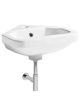 Tavistock Niche Wall Hung Compact Corner Basin 405mm Wide With 1 Tap Hole - Image