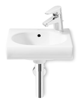 Meridian-N Compact Wall Hung White Basin With 1 Right-Hand Taphole