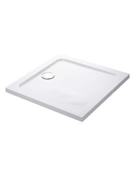 Mira Flight Low Square Shower Tray White With Waste - Image