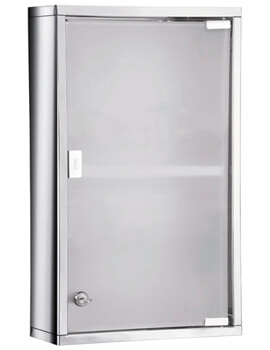 Origins Living Rectangular 300mm x 500mm Medicine Cabinet With Polished And Frosted Glass Door - Image