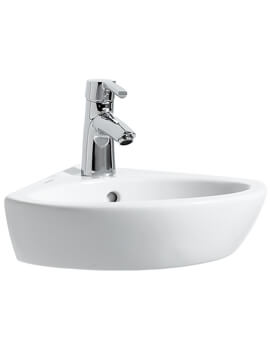 Laufen Pro B 440 x 380mm Corner White Washbasin With 1 Tap Hole - Image