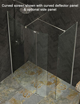 Kudos Ultimate 1952mm High Curved Glass Shower Panel - Image