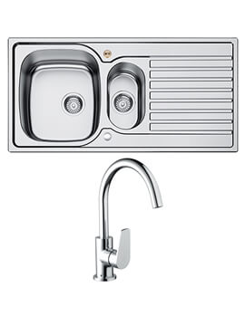 Inox 1.5 Easyfit Stainless Steel Kitchen Sink With Raspberry Tap - Sk Inxrd1.5 Su Rsp
