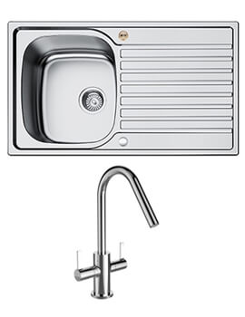 Bristan Inox 1.0 Easyfit Stainless Steel Kitchen Sink With Cashew Tap - Sk Inxrd1 Su Csh - Image