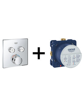 Grohe Grohtherm Chrome SmartControl Thermostat With Two Valve And Rapido Smart Box - Image